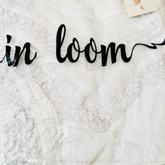 NEW Off White Romantic Lace Inset Ruffle Trim Yoke Smock Waist Midi Maxi Dress - Picture 9 of 10